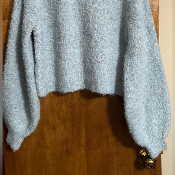 Arizona Jean Co Blue Mohair Wool Cropped Pullover Sweater - Picture 8 of 8
